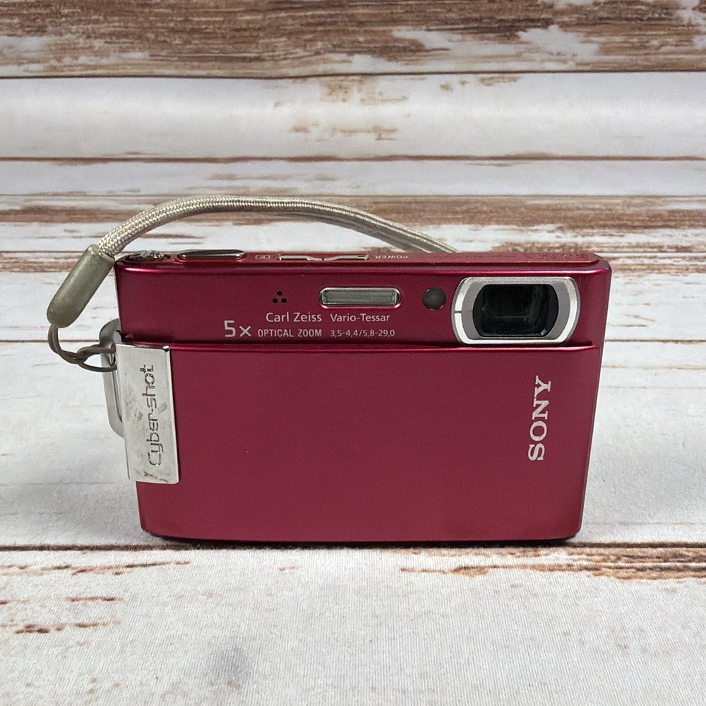 Sony Cyber-Shot DSC-T200 Red 8.1MP Digital Camera Powers On Broken Screen PARTS
